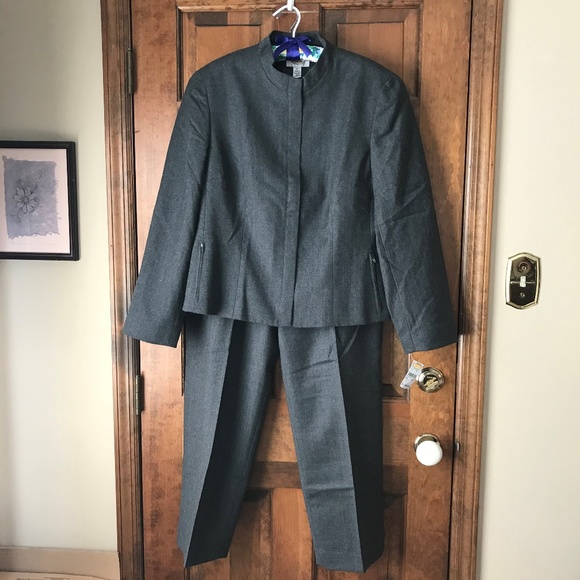 Talbots Jackets & Blazers - NWT Talbots Charcoal Gray Wool Jacket & Pants Suit 16 Petite